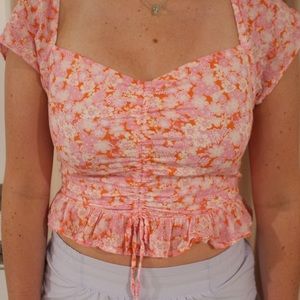 Preppy short sleeve crop top